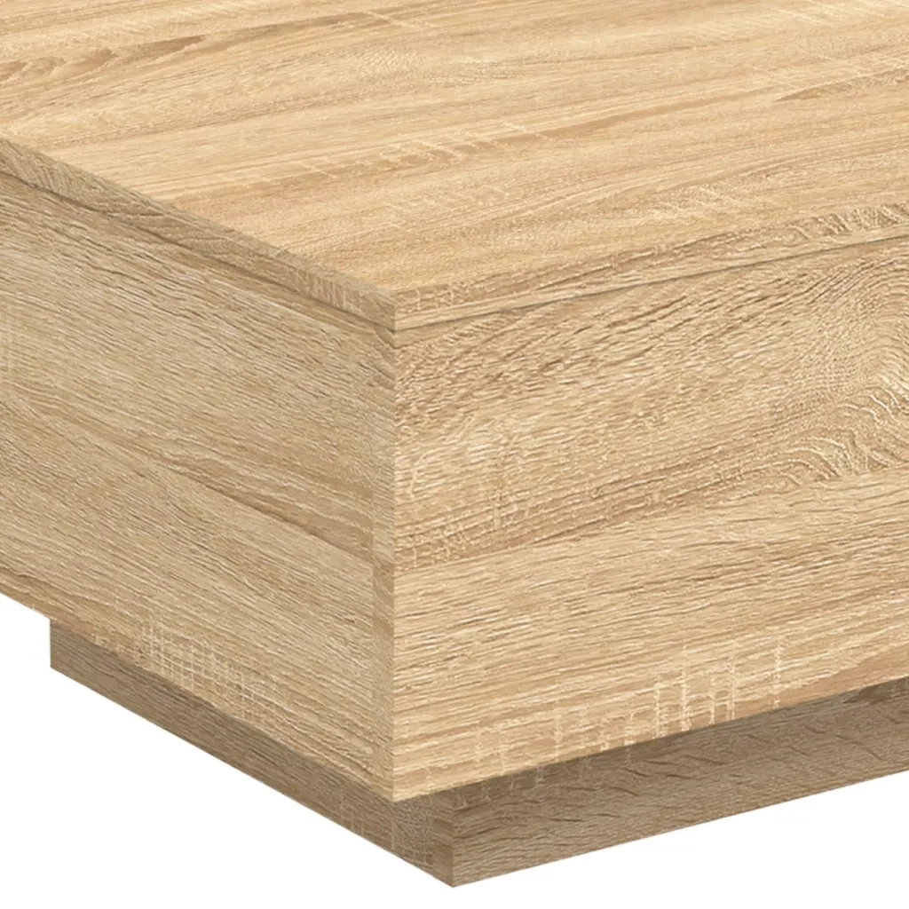 Tavolino da salotto | Tavolino da caff¨¨ | Tavolino da Soggiorno con Luci LED Rovere Sonoma 55x55x31 cm