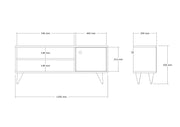 Porta TV in legno "Jena" - 120 x 29 x 50 cm - Pino Atlantico
