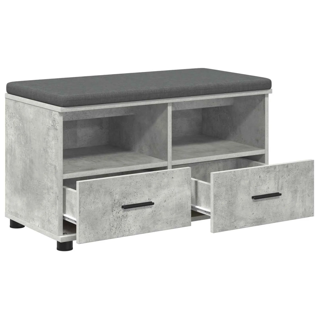 Panca per ingresso con cuscino Grigio Cemento 80 x 38 x 46 cm 891459