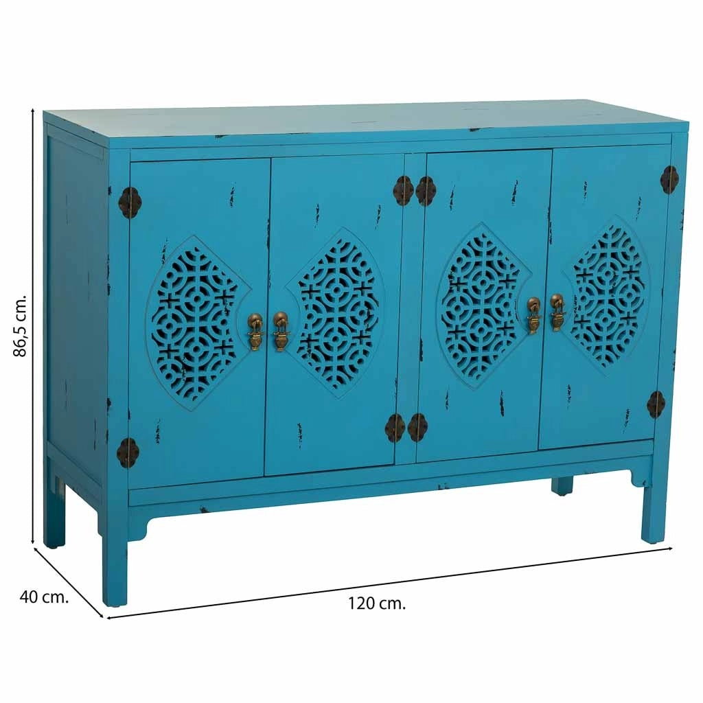 Credenza in legno blu 120x40x86,5h