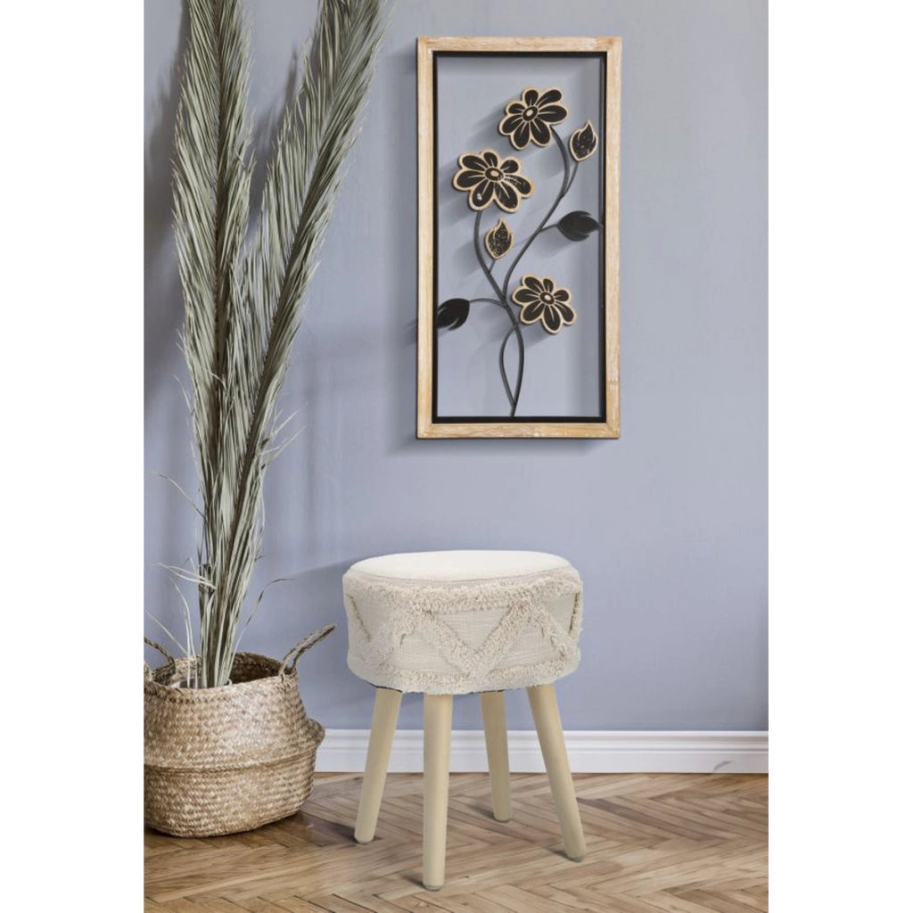 Decorazione in Metallo 3D Fiori 45, Marrone, Metallo, 30x2,5x60 cm