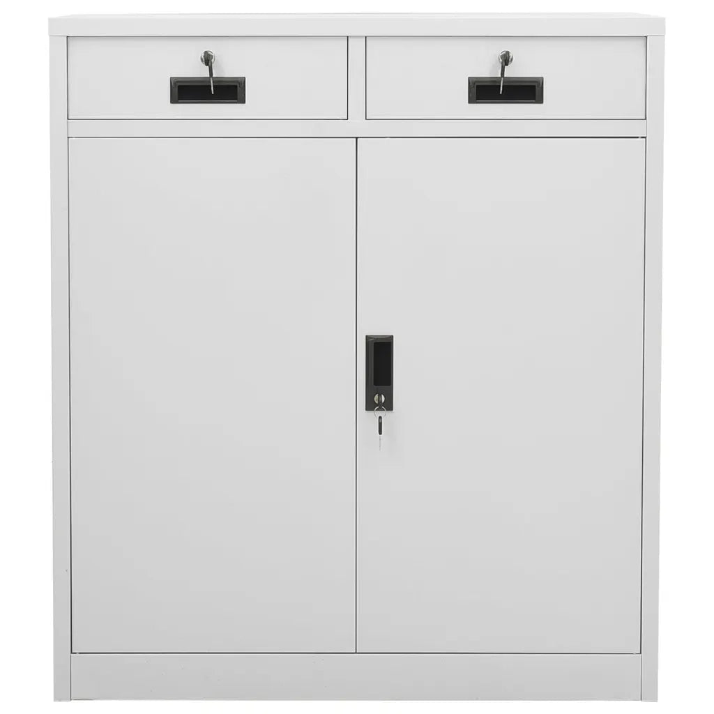 Armadio per Ufficio Grigio Chiaro 90x40x102 cm in Acciaio 336410