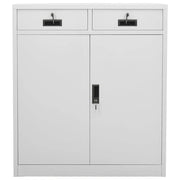 Armadio per Ufficio Grigio Chiaro 90x40x102 cm in Acciaio 336410