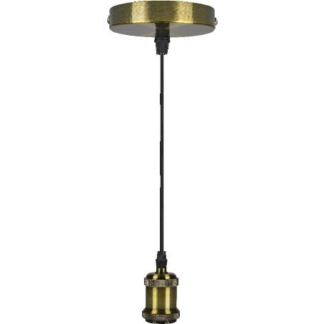 PENDEL VINTAGE 109CM E27 ORO CON CAVO TRECCIA