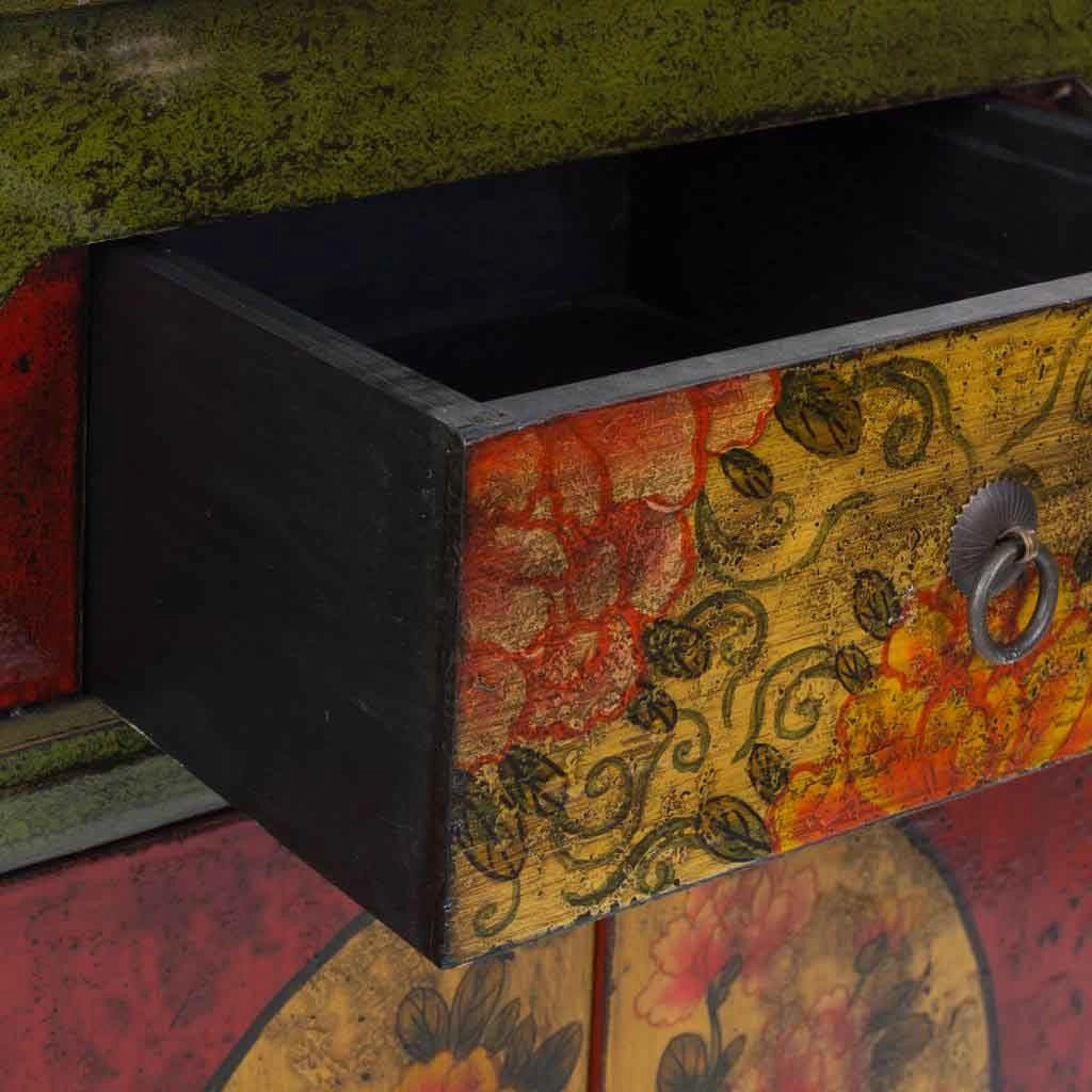 Mobile da ingresso in legno verde 91x40x80h