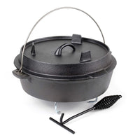 Dutch Oven Forno Olandese con Pentola in ghisa 5l sottopentola e solleva coperchio per fuoco campeggio