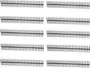 Set di spiretti per legatura a spirale, 10 pezzi, con 30 fori e diametro 16mm, capacità di 130 vel, con spine plastiche.