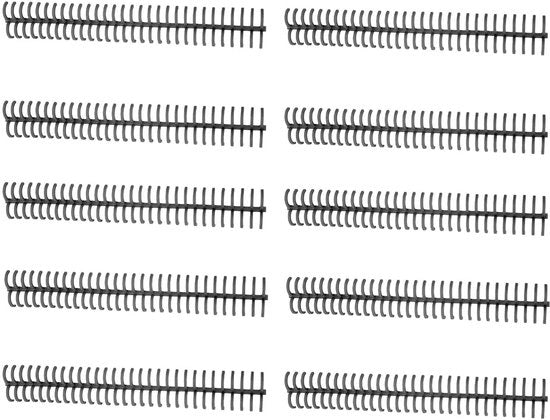 Set di spiretti per legatura a spirale, 10 pezzi, con 30 fori e diametro 16mm, capacità di 130 vel, con spine plastiche.