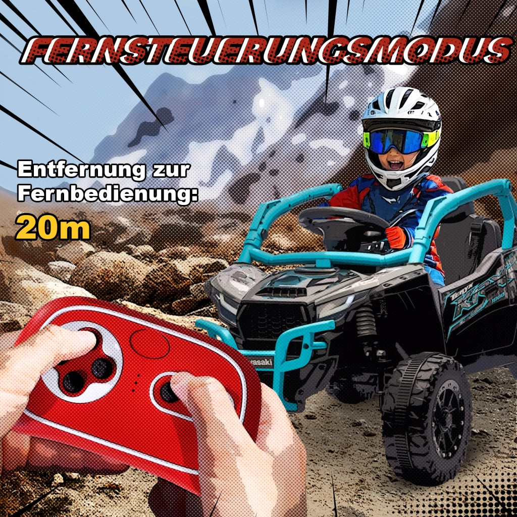Auto per Bambini Elettrica 12V ¨C zephmum ¨C Blu, Telecomando, Luci LED