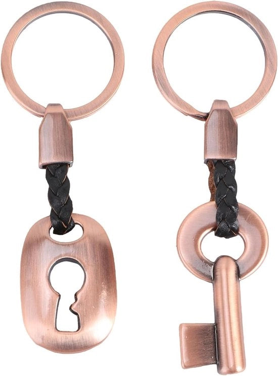 Set di 2 Chiavistelli in Acciaio Rosso Bronzo, Chiavistello con Cerniera, Ideale Regalo per Coppie e Amici
