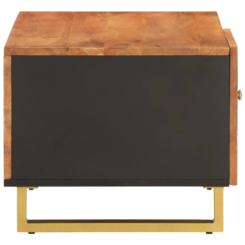 Tavolino da Salotto-Tavolino da soggiorno-Tavolo Marrone e Nero 80x50x40 cm Legno di Mango 386938