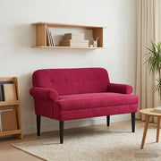 Loveseat con bottoni imbottiti Rosso Vino 120 x 66 x 78 cm 42041833