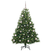 Albero di Natale Artificiale-Albero Natalizio con 150 LED Verde 150 cm PE e PVC 612642
