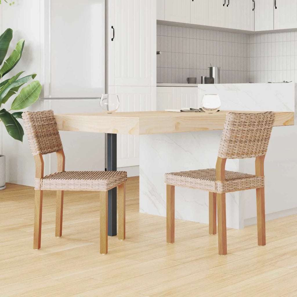 Sedia da pranzo 2 pcs Naturale 46 x 55 x 84 cm Rattan Kubu