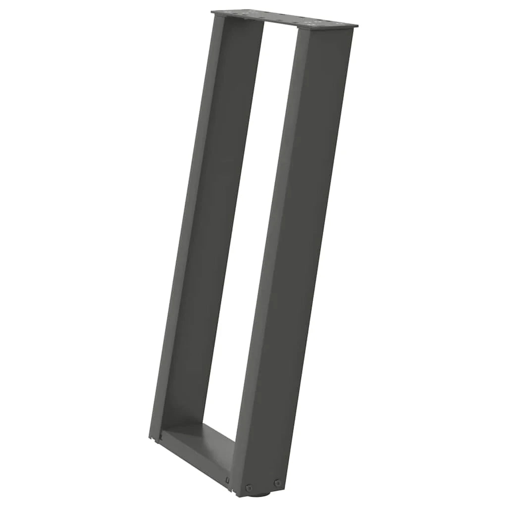 Set di 2 gambe per tavolo consolle a forma di U 38 x 72 cm con livellatore regolabile design moderno in acciaio antracite 02_0057064