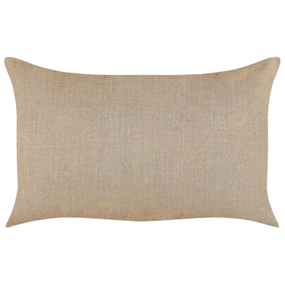 Set di 2 cuscini in lino e cotone beige sfoderabili con bottoni decorativi 30 x 50 cm soggiorno camera da letto