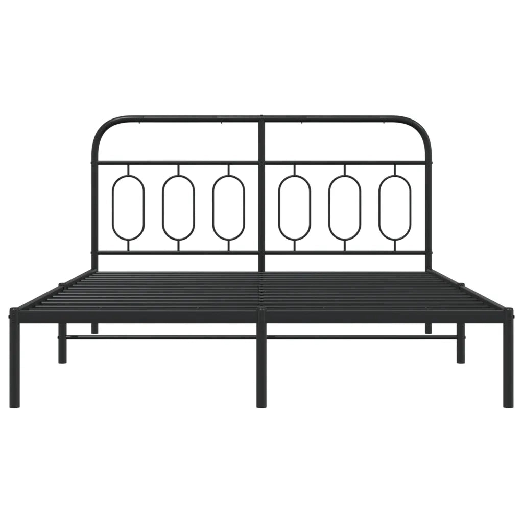 Giroletto con Testiera in Metallo Nero 140x190 cm