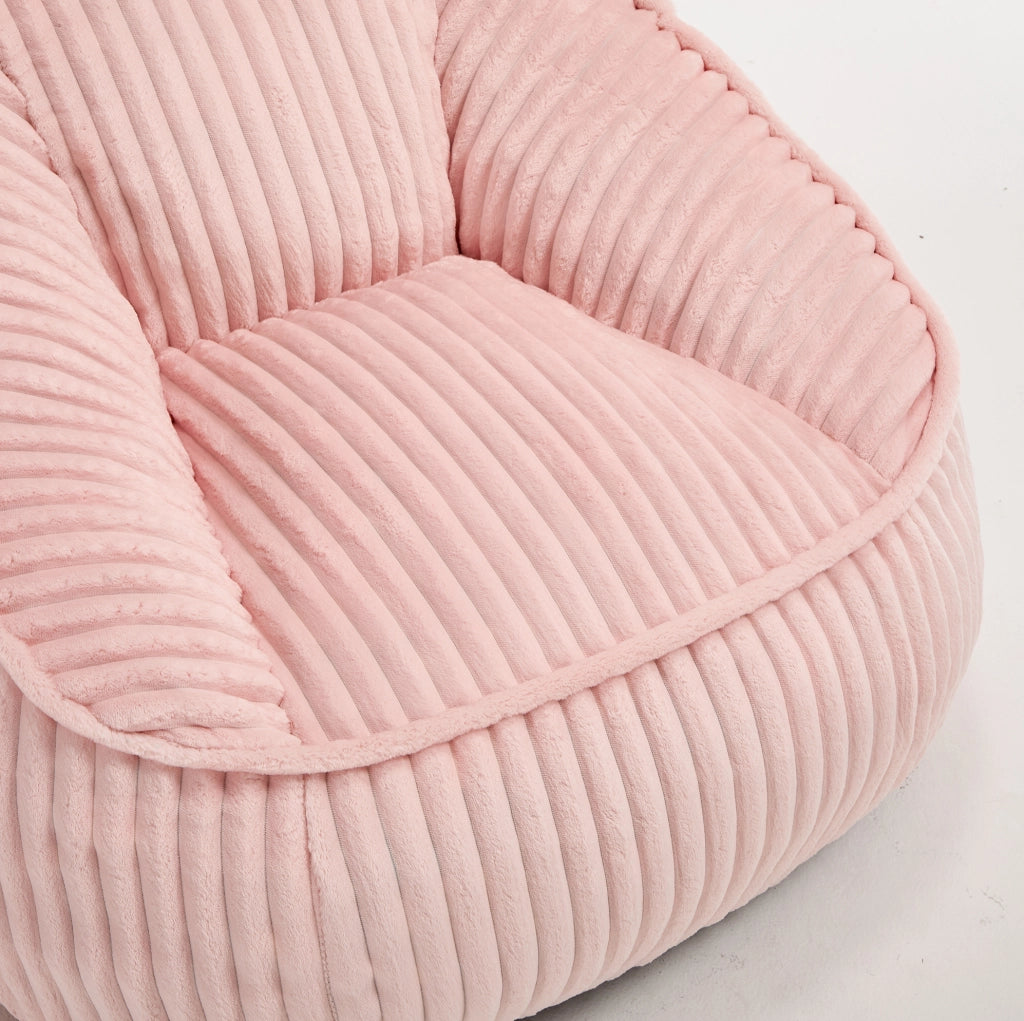 Poltrona a sacco 46x43x29 cm in ciniglia rosa, memory foam, facile da spostare –