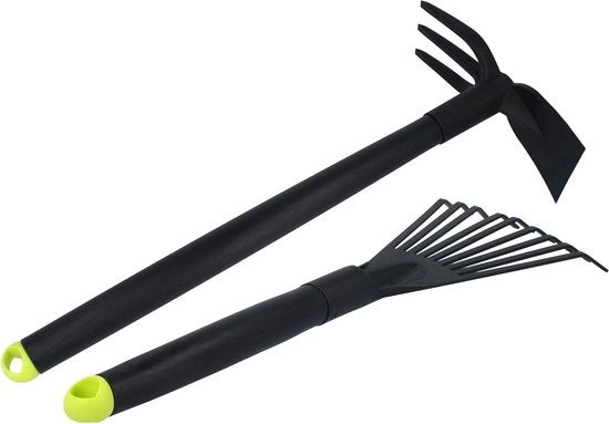 Set di giardinaggio premium a due pezzi: piccole spazzole e badile a doppia lama - accessori ideali per lavori di giardinaggio