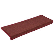 Tappetini per scale 30 pz 65x21x4 cm Bordeaux bordo rettangolare 3365779
