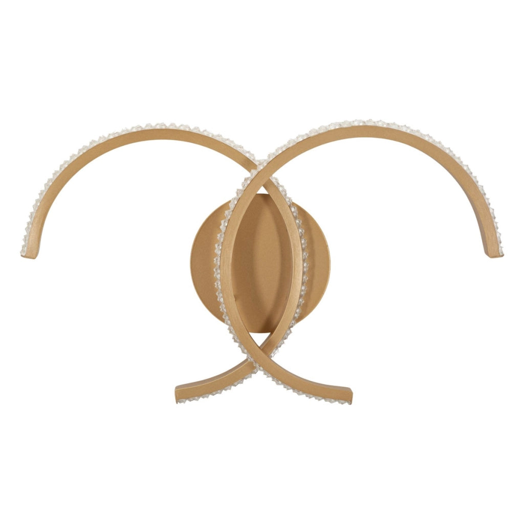 Lampada a parete Glam con doppia curva luminosa in oro