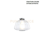 PLAFONIERA OTTONE SAT. VETRO ALPHA TRASPARENTE 1176OS-PL1 ALPHA-TR
