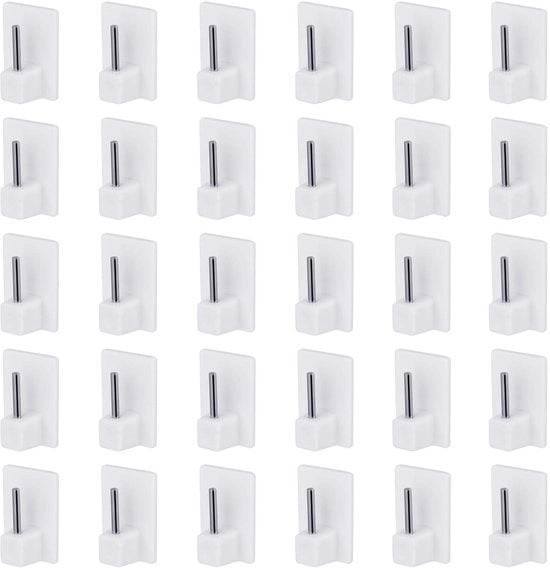 Kit di chiodi a muro 30 pezzi - chiodi autoadesivi - alta aderenza - plastica/metallo - facile da installare - bianco - chiodi a muro
