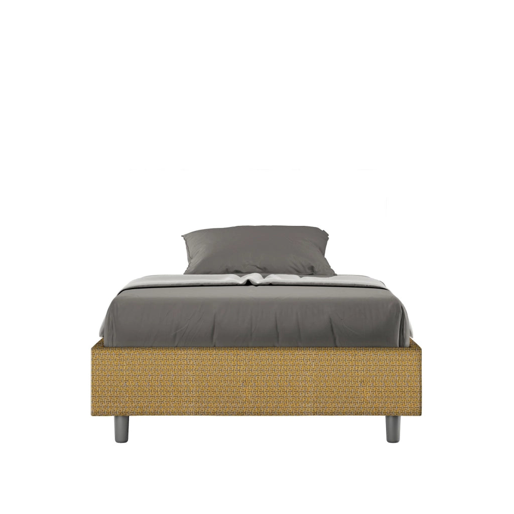 Letto 1 Piazza e Mezzo Sommier 120x200 cm Senza Rete Azelia Labirinto 06 Giallo
