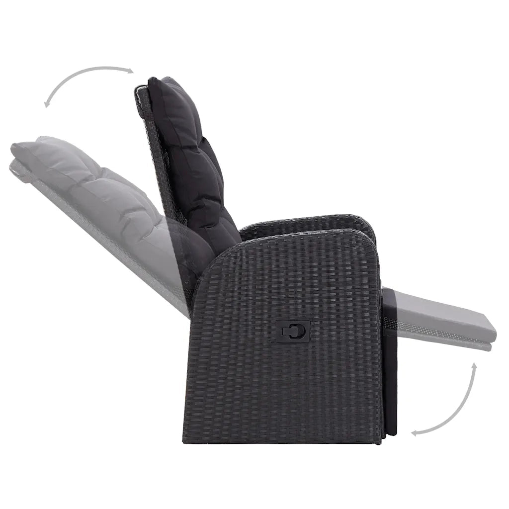 Set Mobili da Pranzo per Giardino 3 pz | Set Salotto da Giardino Nero