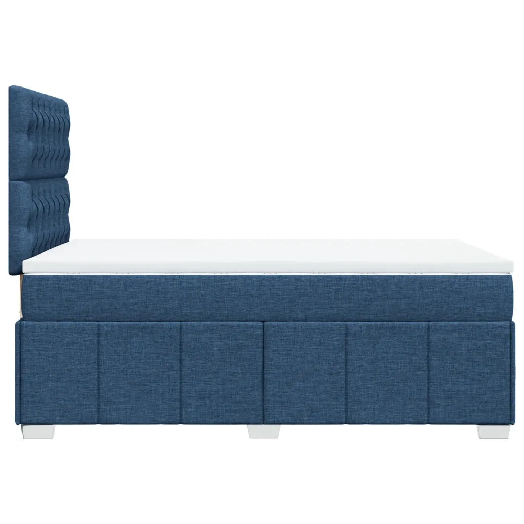 vidaXL Giroletto a Molle con Materasso Blu 120x190 cm in Tessuto