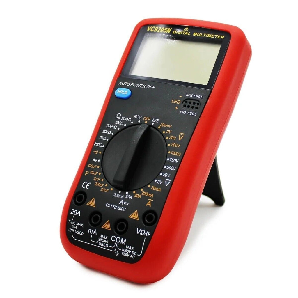 MULTIMETRO DIGITALE TESTER PROFESSIONALE VOLT AMPERE FARAD PUNTALI VC9205N
