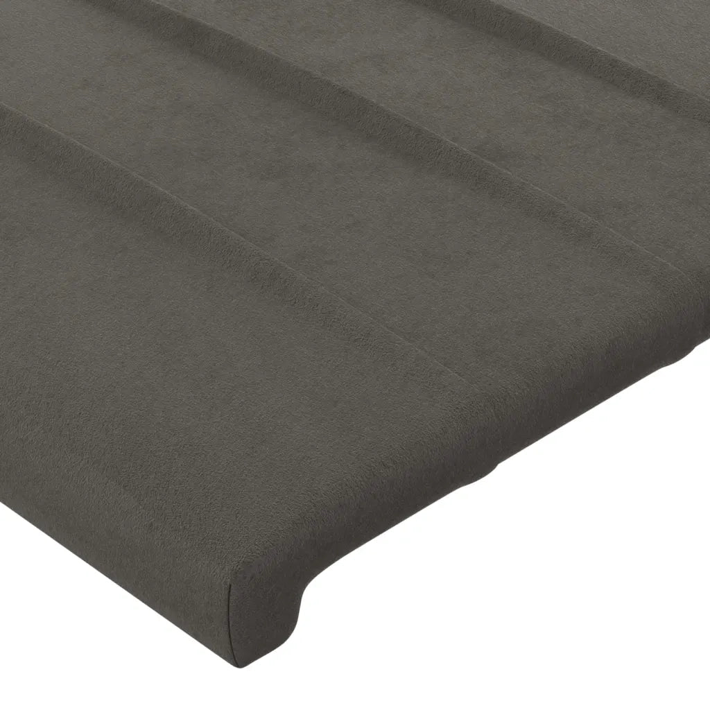 Testiera a LED-Testata con LED Grigio Scuro 144x5x118/128cm in Velluto 247608