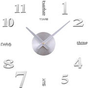 Decorazione silenziosa per la parete grande con grande orologio a specchio 3D metallico per stanza, ufficio, cucina, camera da letto, soggiorno e hotel.