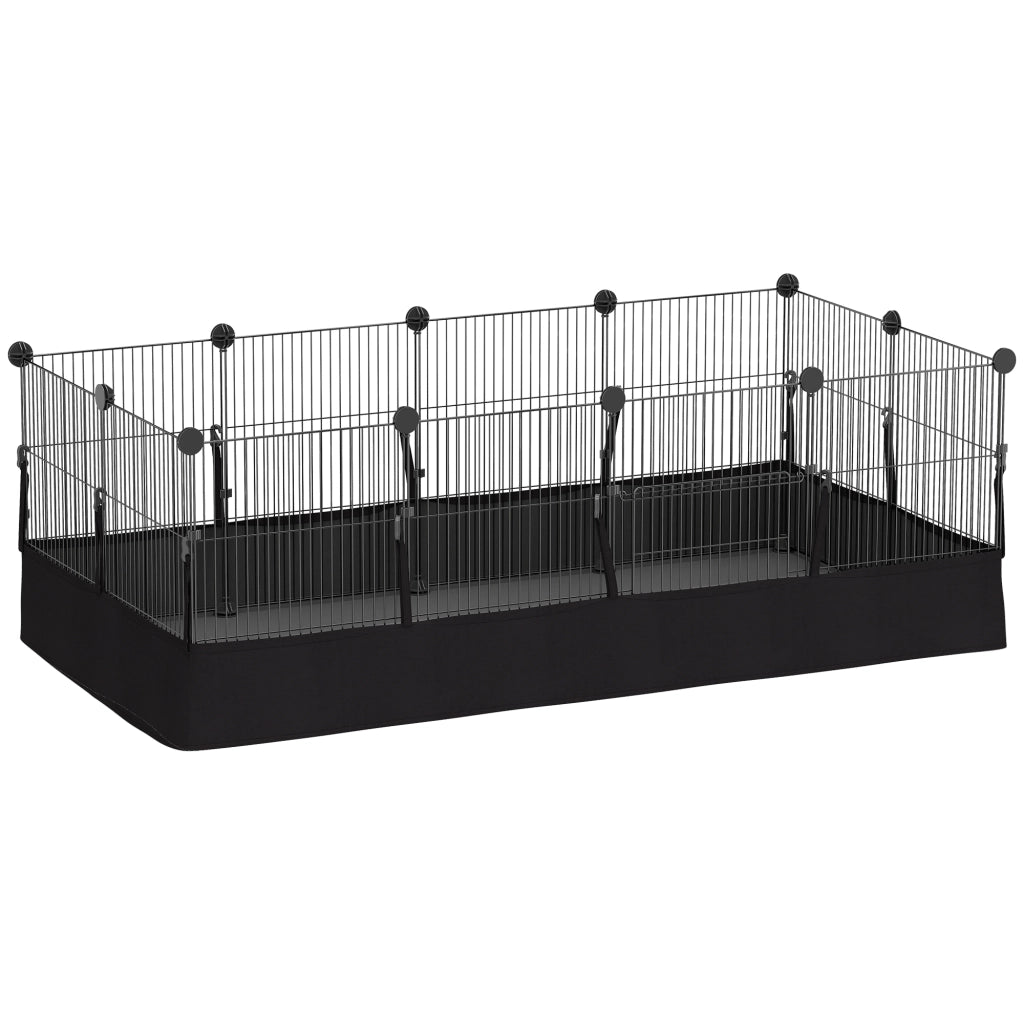 Recinto per Animali Domestici Modulabile ¨C zephmum ¨C Nero, Acciaio, 120x60x40 cm
