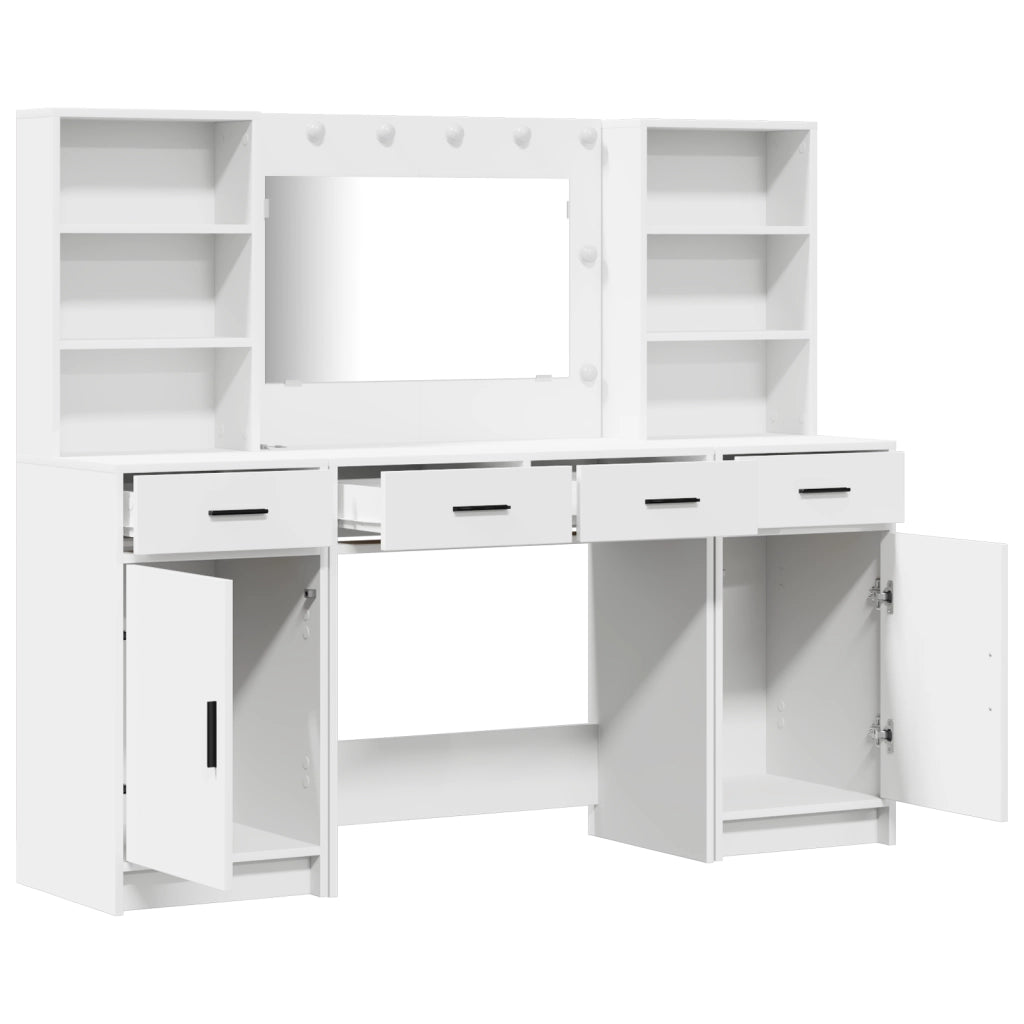 Set da toeletta 3 pezzi  in legno ingegnerizzato bianco