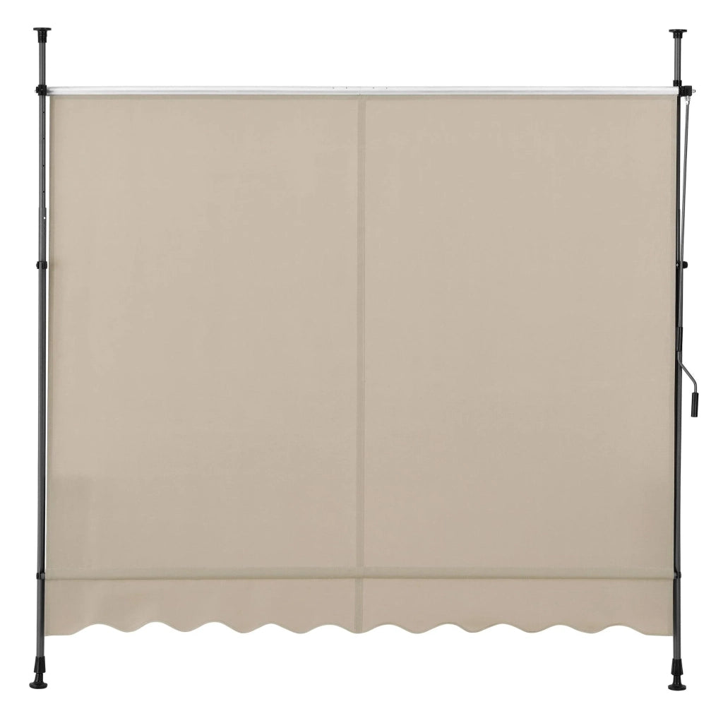 Ombrellone in metallo e poliestere altezza regolabile colore sabbia 300 x 120 x 200-300 cm 03_0001123