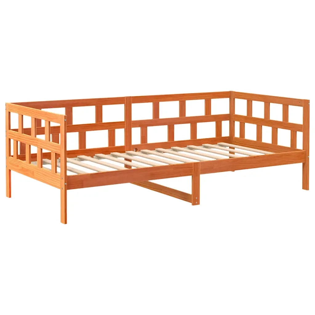 Dormeuse senza Materasso-Divano Letto-Struttura Letto Marrone Cera 90x200 cm Legno di Pino 585261