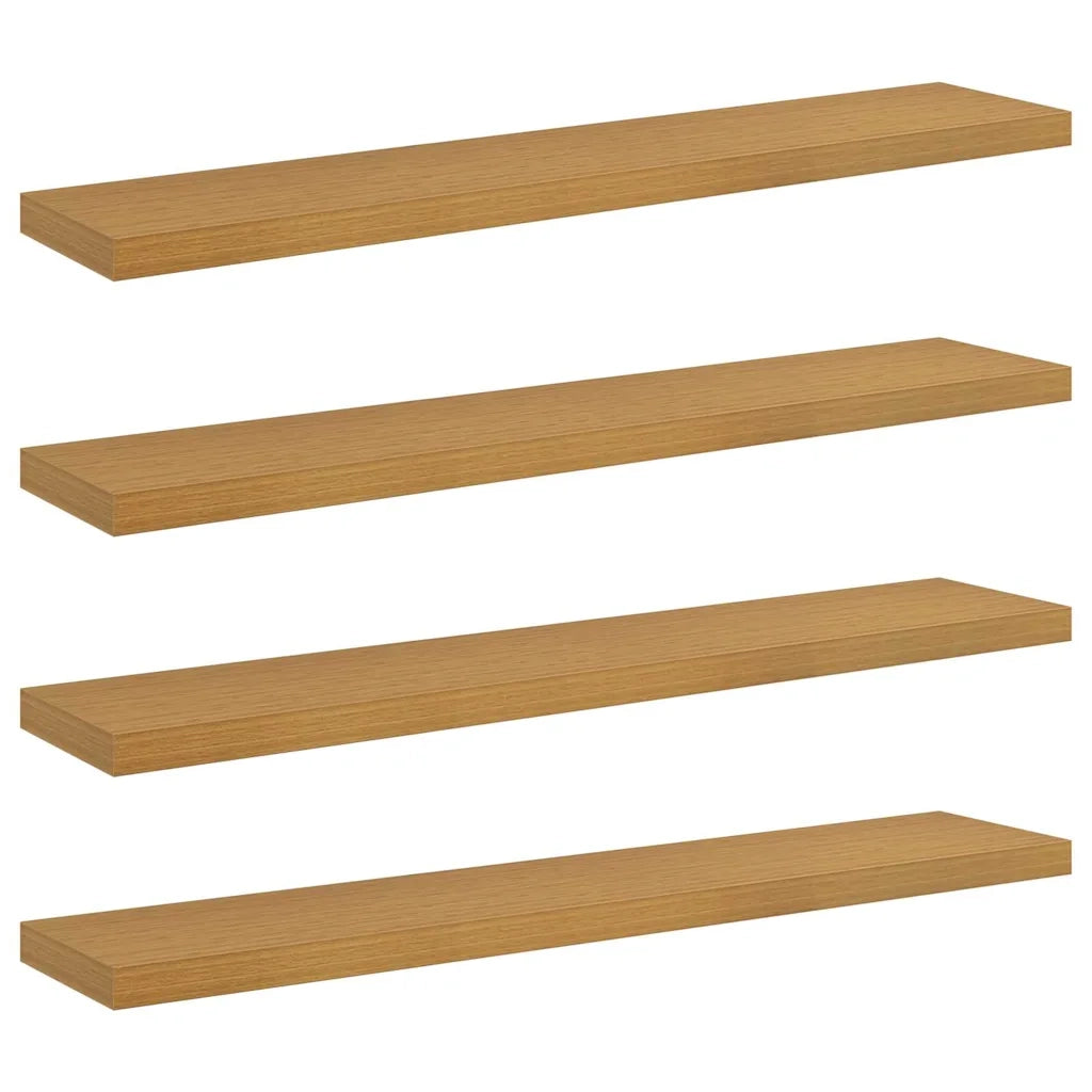 4 pz Scaffale da parete | Ripiano a parete | Mensola a parete Beige 120 x 23,5 x 4 cm