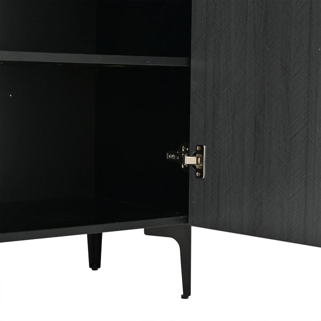 Vetrina con 2 ante; 8 vani e LED RGB - per soggiorno - in MDF - 90x40x135 cm - nero