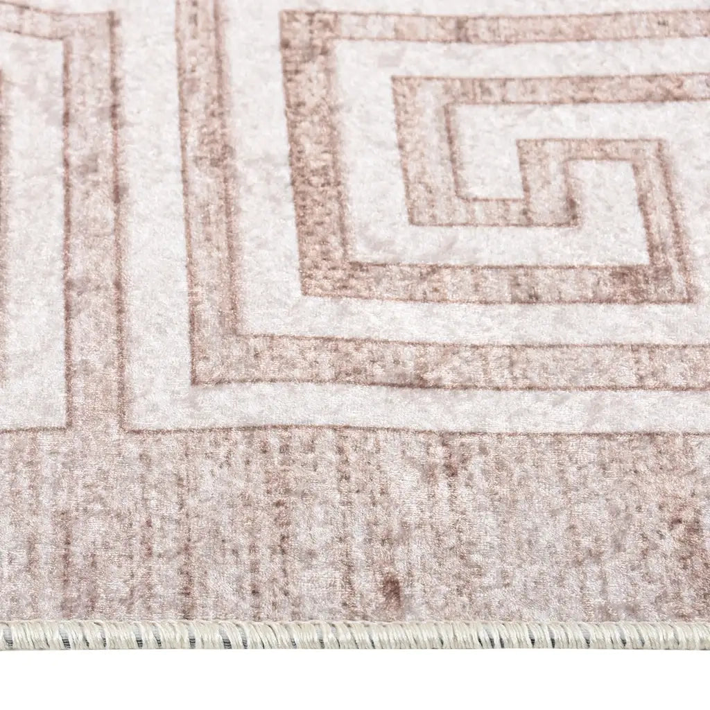 Tappeto Lavabile 160x230 cm Beige Antiscivolo cod mxl 77477