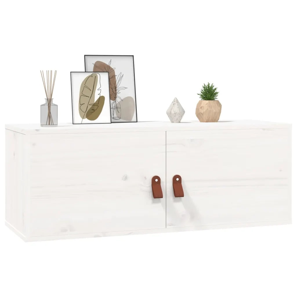 Pensili 2 pz Bianchi 80x30x30 cm in Legno Massello di Pino CFW5869882