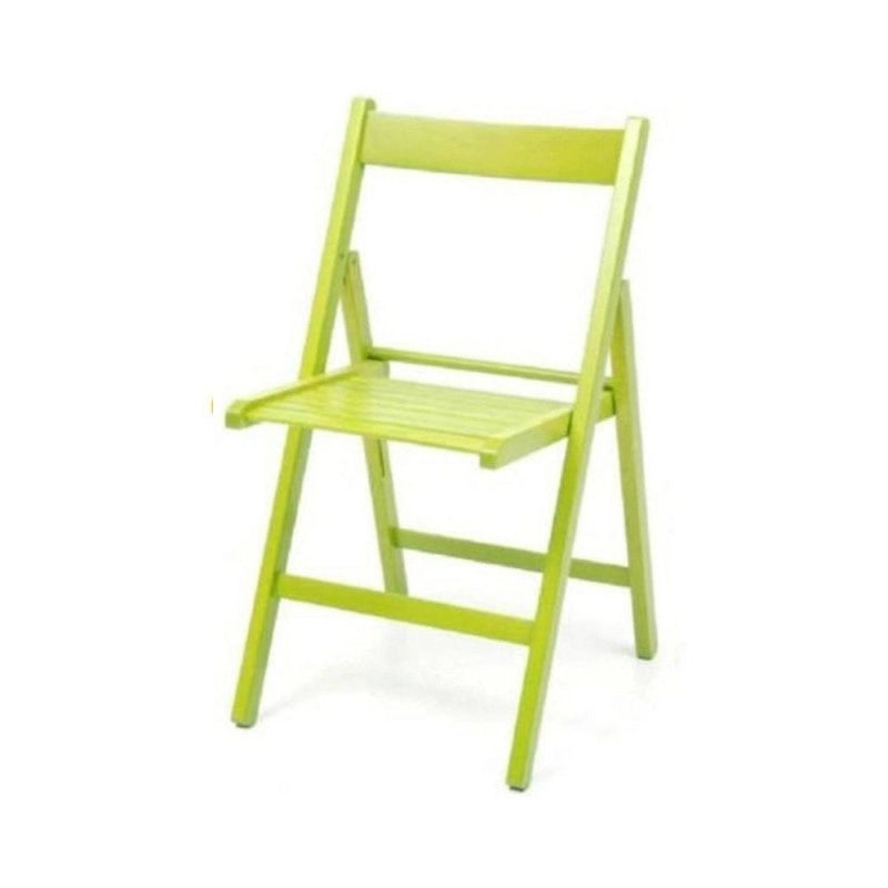 Sedia pieghevole Penelope in legno verde set 4 pezzi