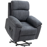 EasyComfort Poltrona Alzapersona Reclinabile fino a 135° con 8 Punti Massaggianti, Telecomando e Poggiapiedi 89x99x103 cm, Grigio