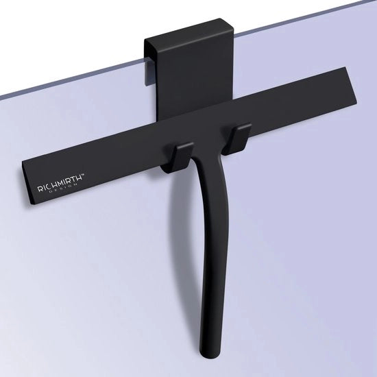 Douchewisserset 28 cm - Wissersilicone per doccia, wisserridotto, wisserbagnoda, wisserglass per doccia con acciaio inox (nero)