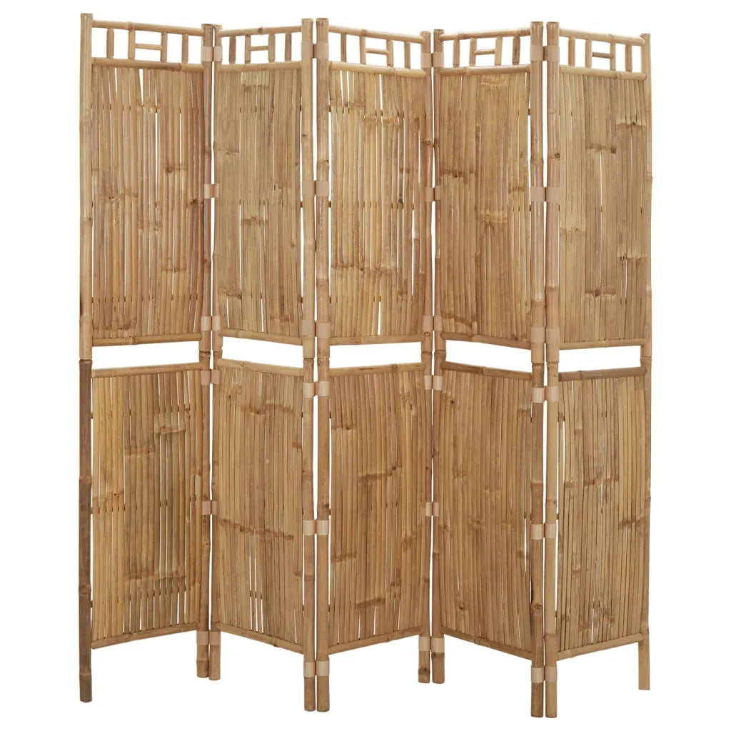 Paravento a 5 Pannelli in BambÃ¹ 200x180 cm cod mxl 66265