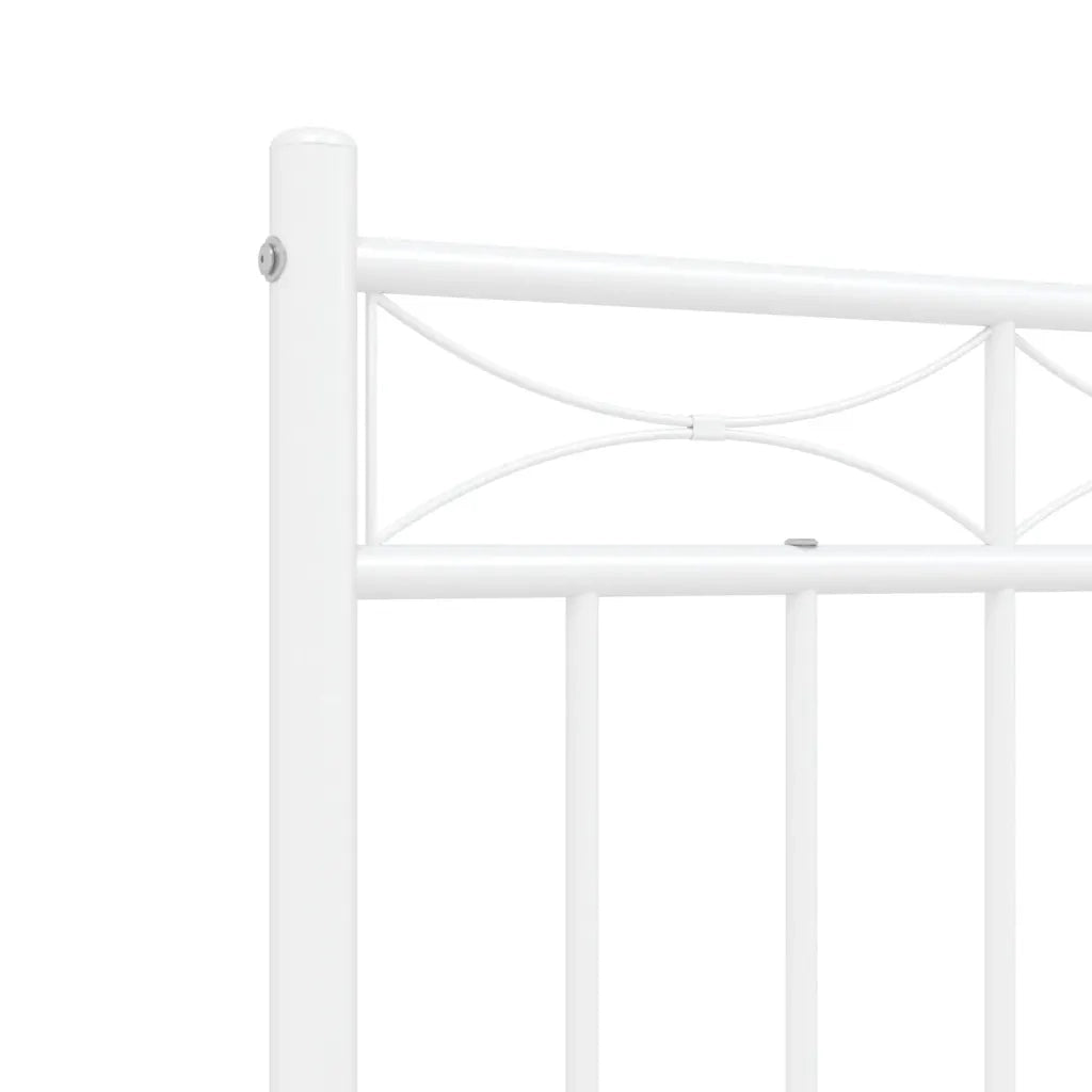 Giroletto con Testiera e Pediera Metallo Bianco 120x190 cm 373755