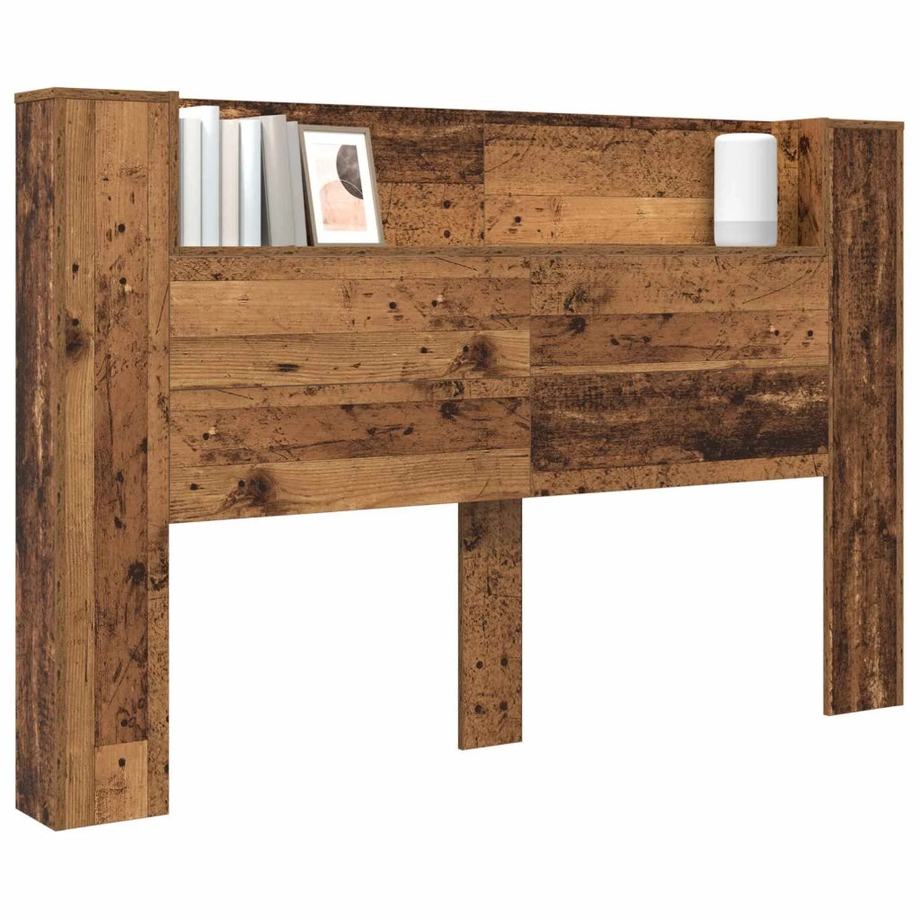 Testiera di stoccaggio con LED Legno antico 160 cm 8009446
