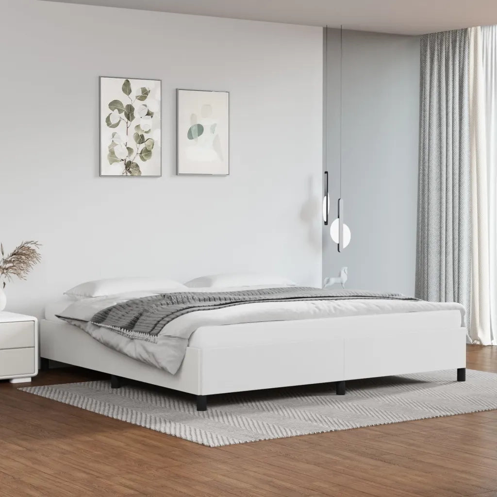 Giroletto-Struttura Letto Bianco 200x200 cm in Similpelle 943187