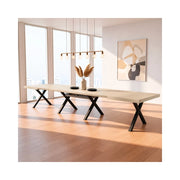 Tavolo Allungabile Milonga480 180 cm con Piano Cashmere e Gambe Incrociate Antracite