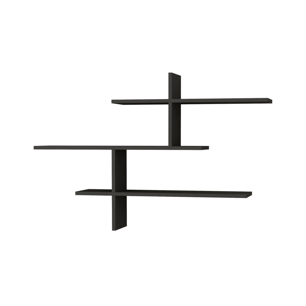 Mensola a muro in legno "Leo" - 123 x 22 x 80 cm - Antracite